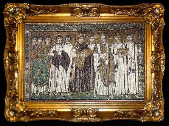 framed  unknow artist Justinian, Bishop Maximilian Annus and entourage, ta009-2